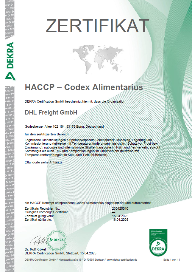 HACCP Zertifikat 2025